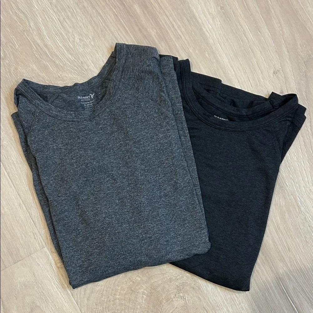 Old Navy Active Boys T-Shirt Bundle, Gray, Both Size XL